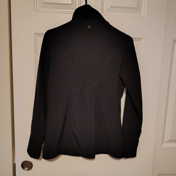 PrAna Asymmetrical Button Front Black Pea coat Soft Shell Jacket Water Repellant - Picture 10 of 15